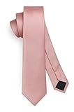 HISDERN Herren Krawatte Rosa Schmale Einfarbig Seide Krawatten für Herren Klassische Formelle Elegante Schlipse Hochzeit Party Business Krawatte 6cm